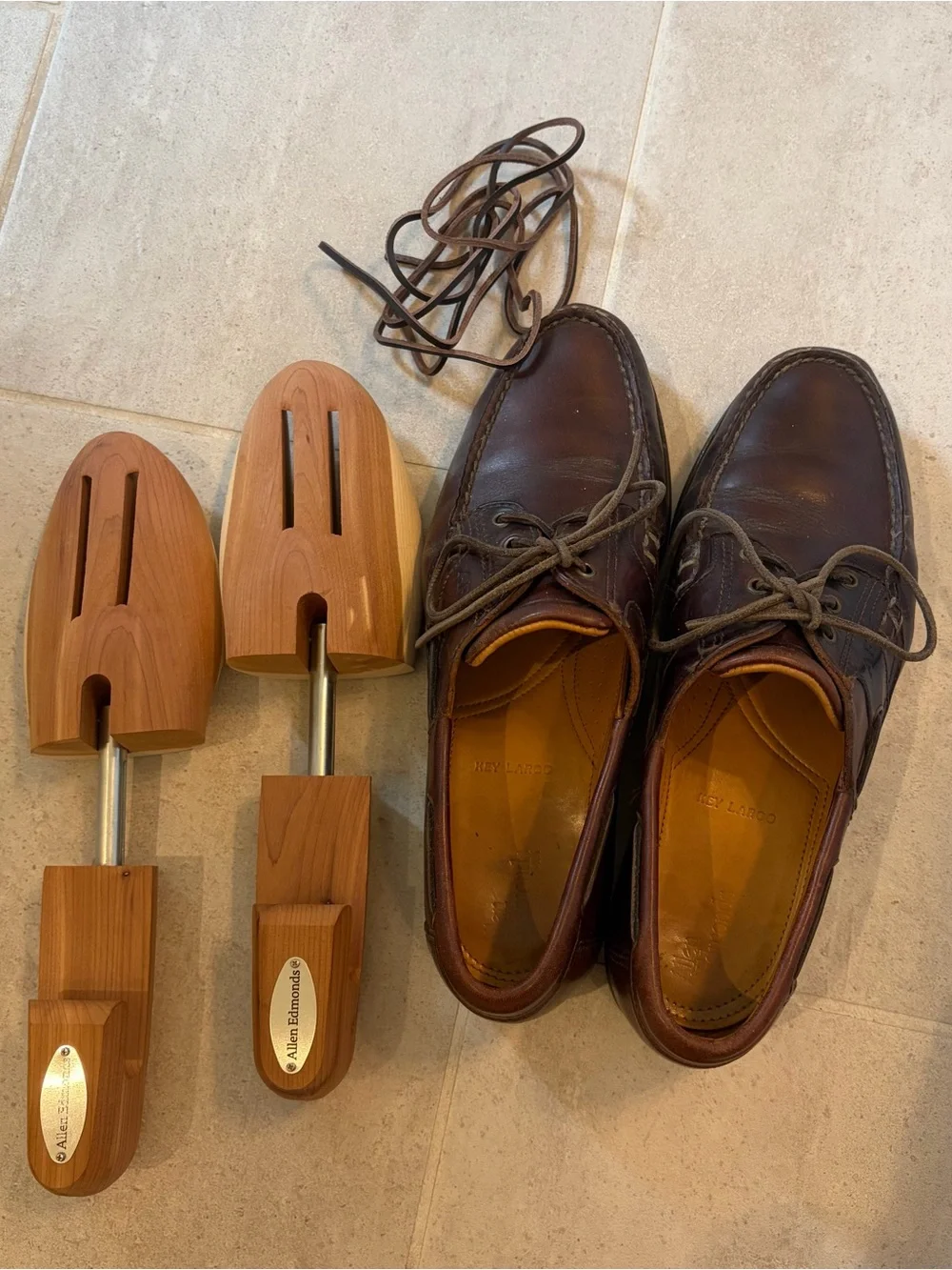 Allen Edmonds Brown Leather Key Largo Boat Shoes